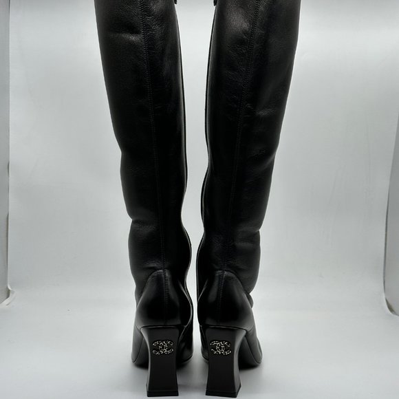 CHANEL 21B Stretch Leather CC Curved Heel Knee High Tall Boots - Picture 6 of 16